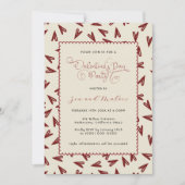 Minimal Burgundy & Cream Hearts Valentine Kaart (Voorkant)