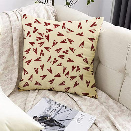 Minimal Burgundy & Cream Hearts Valentine Kussen