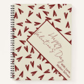 Minimal Burgundy & Cream Hearts Valentine Notitieboek (Voorkant)