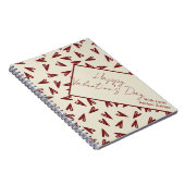 Minimal Burgundy & Cream Hearts Valentine Notitieboek (Rechterzijde)