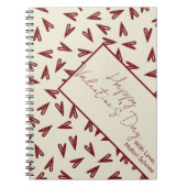 Minimal Burgundy & Cream Hearts Valentine Notitieboek (Voorkant)