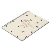 Minimal Burgundy & Cream Hearts Valentine Notitieboek (Linkerzijde)
