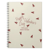 Minimal Burgundy & Cream Hearts Valentine Notitieboek (Voorkant)