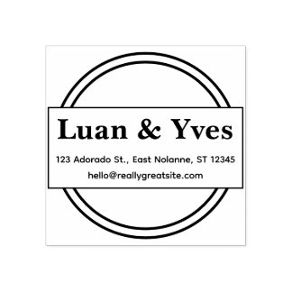 Minimal Business Address Stamp – Clean Name Design Rubberstempel