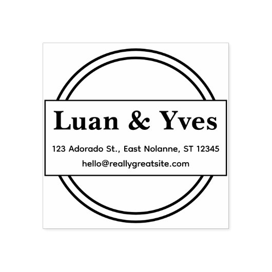 Minimal Business Address Stamp – Clean Name Design Rubberstempel (Afrduk)