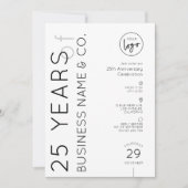 Minimal Business Anniversary Dinner Corporate Logo Kaart (Voorkant)