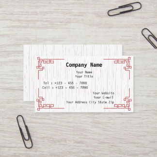 Minimal Business Card with East Asian Motifs Visitekaartje