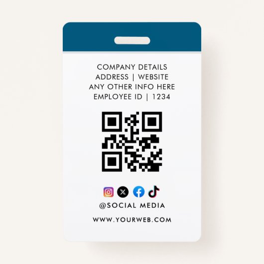 Minimal Business Employee Photo | ID Card Badge (Achterkant)