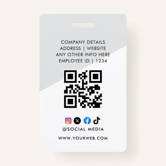  Minimal Business Employee Photo | ID Card Badge (Achterkant)