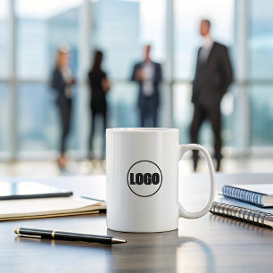 Minimal Business Keepsake Zwart Wit Merk Logo Koffiemok