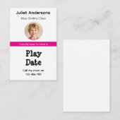 Minimal Business Kid's Playdate Card Visitekaartje (Voorkant / Achterkant)