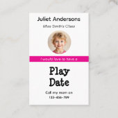 Minimal Business Kid's Playdate Card Visitekaartje (Voorkant)