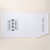 Minimal Business Logo Bedrijfsnaam Branded White Strandlaken (Voorkant)
