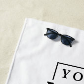 Minimal Business Logo Bedrijfsnaam Branded White Strandlaken (In situ)