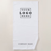 Minimal Business Logo Bedrijfsnaam Branded White Strandlaken (Voorkant)