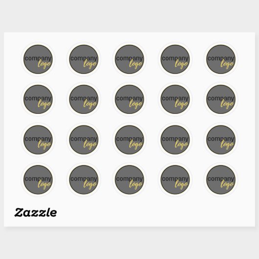 MINIMAL BUSINESS LOGO COMPANY BRANDING WIT RONDE STICKER (Vel)