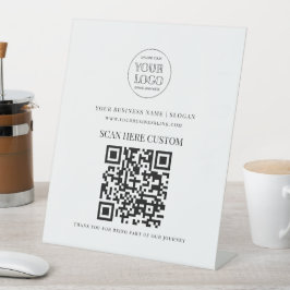 Minimal Business Logo Scan QR CODE Reclamebord Met Voetstuk