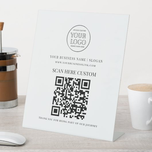 Minimal Business Logo Scan QR CODE Reclamebord Met Voetstuk (Insitu)