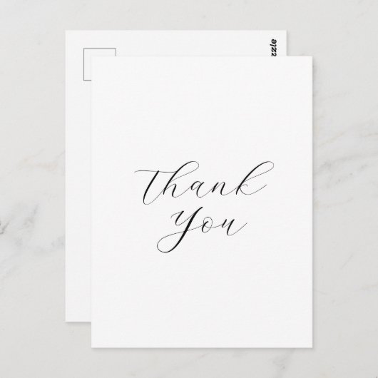 Minimal Business Logo Script Bedankt White Briefkaart (Voorkant / Achterkant)