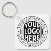 Minimal Business Name And Custom Brand Logo  Sleutelhanger (Voorkant)