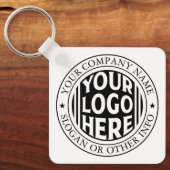 Minimal Business Name And Custom Brand Logo  Sleutelhanger (Voorkant)