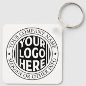 Minimal Business Name And Custom Brand Logo  Sleutelhanger (Achterkant)