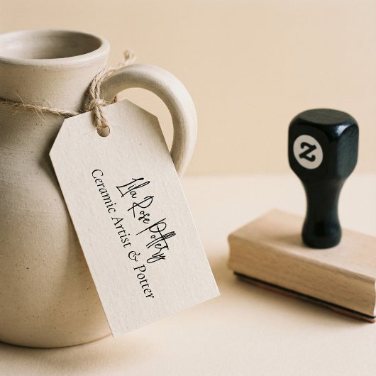 Minimal Business Name Script Handwritten Logo Rubberstempel