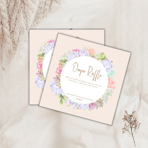 Minimal Cactus Desert Diaper Raffle Baby shower Informatiekaartje