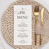 Minimal Calligraphy Black & White | Dinner Wedding Menu