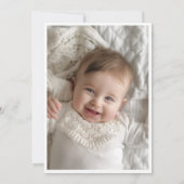 Minimal Calligraphy Gold Baby doopfoto Kaart (Achterkant)