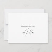 Minimal Calligraphy Hello Baby Announcement Card Bedankkaart (Voorkant)