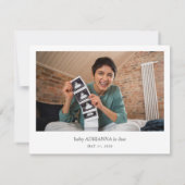 Minimal Calligraphy Hello Baby Announcement Card Bedankkaart (Achterkant)