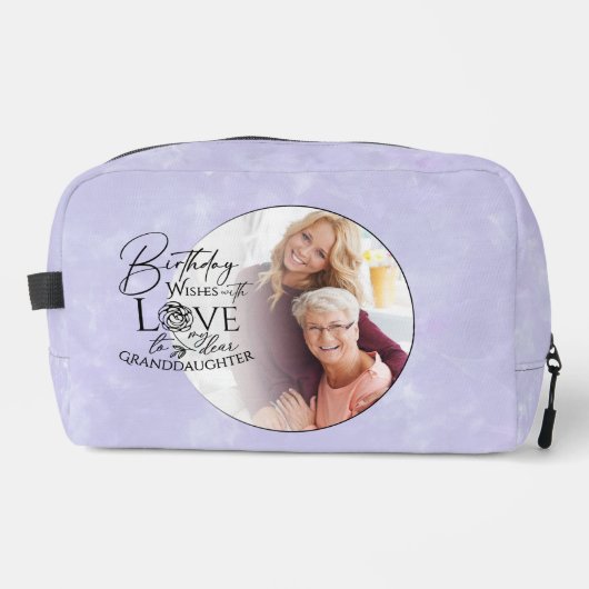 Minimal Calligraphy Photo Birthday Granddaughter Toilettasje (Voorkant)