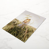 Minimal Calligraphy Save the Date Photo Folie Uitnodiging (Gedraaid)