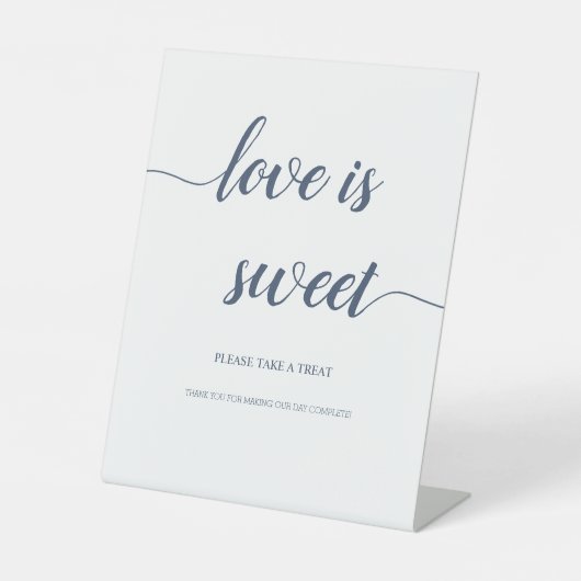 Minimal Calligraphy Script Love is Sweet Reclamebord Met Voetstuk (Voorkant)
