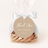 Minimal Calligraphy Taupe Simple Wedding Thank You Bedankjes Labels