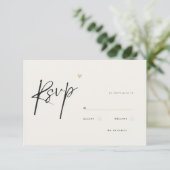 Minimal Calligraphy Typo Wedding  RSVP Kaartje (Staand voorkant)