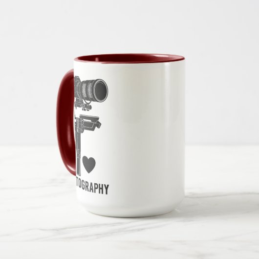 Minimal Camera Illustration Photography Mug Mok (Voorkant links)
