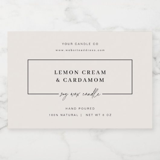 Minimal Candle Jar Sticker Product Label (Enkel label)