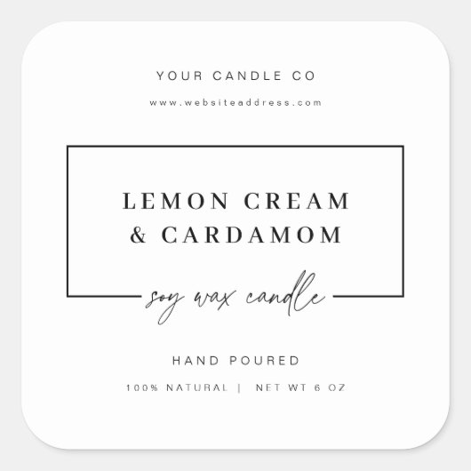 Minimal Candle Sticker Business Product Jar Label (Voorkant)