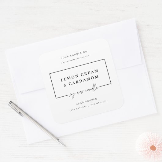 Minimal Candle Sticker Business Product Jar Label (Envelop)