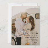 Minimal Casual Wedding Photo | Modern Script Kaart (Voorkant)