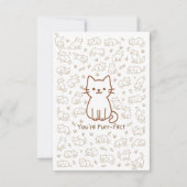 Minimal Cat Doodle Card | Line Drawing Bedankkaart (Voorkant)
