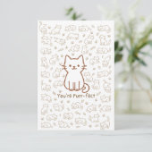 Minimal Cat Doodle Card | Line Drawing Bedankkaart (Staand voorkant)