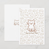 Minimal Cat Doodle Card | Line Drawing Bedankkaart (Voorkant / Achterkant)
