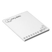 Minimal Cat Doodle Notepad  Notitieblok (Schuin)