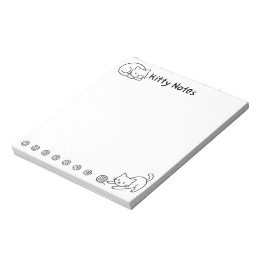 Minimal Cat Doodle Notepad  Notitieblok (Linkerzijde)