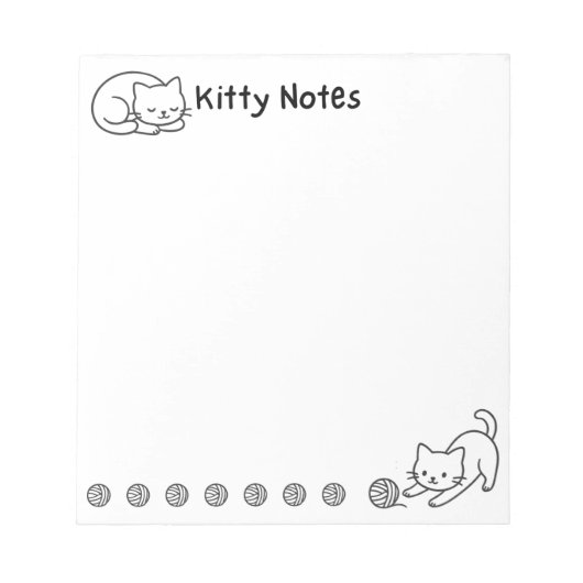Minimal Cat Doodle Notepad  Notitieblok (Voorkant)