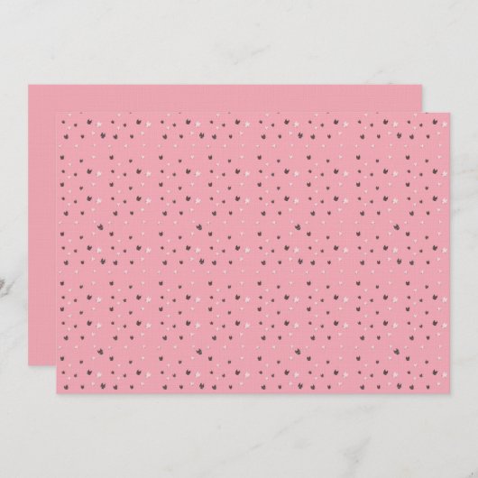Minimal Cat Faces Pattern on Pink – Cute Pastel Kaart (Voorkant / Achterkant)
