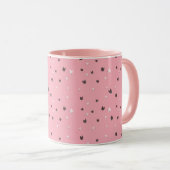 Minimal Cat Faces Pattern on Pink – Cute Pastel  Mok (Voorkant rechts)